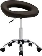 Generic Swivel Dining Chair Brown Faux Leather,3085832