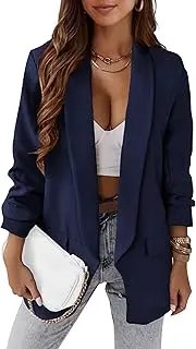 [PRETTYGARDEN] Womens Casual Blazer 2024 Fall Fashion Long Sleeve Open Front Work Office Suit Jackets