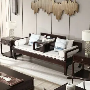家具 新中式實木沙發白蠟禪意羅漢床組合仿古客廳套裝家具