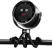 Akejrym Stroller Fan Portable, Personal Fan for Travel, Air Turbo Tech & Digital display, Detachable 5 Speeds Rechargeable 360° Rotate Flexible Tripod Fan, For Home Office Stroller Camping - Black