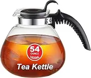 AXIM Stove Top Tea Kettle,High End Borosilicate Glass Teapot and Tea Kettle 12 Cup Capacity - BPA-Free for Gas, Electric, and Glass Ranges