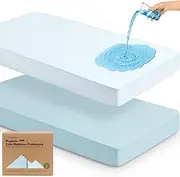 2-Pack Protect+ Waterproof Crib Mattress Protector (Quin, Glacier)