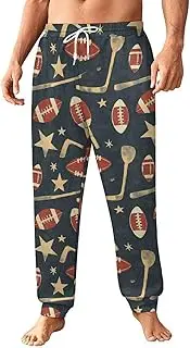 [Generic] Men's Sweatpants, Sleek Football and Hockey Theme-14, Polyester Joggers, Sweatpants Jogging Pants for Workout Running