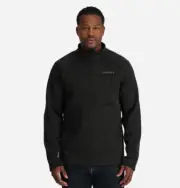 NEW - Mens SPYDER Encore Half Zip BLACK Fleece Sweater LARGE