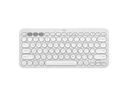 Logitech 920-011754 PEBBLE KEYS 2 K380S Slim, minimalist Bluetooth® Wireless Keyboard with customizable keys (Tonal White)