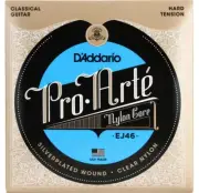 Two - D'Addario EJ46 Pro-Arté Black Nylon Hard Tension Classical Guitar Strings