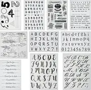 Yayatty 10 Sheets Words Silicone Stamp Clear Stamp, Number Clear Rubber Stamps Week Month Silicone Clear Stamps Seal for Card Making Decoration and DIY Scrapbooking