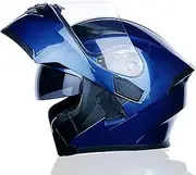 Modular Motorcycle Helmets, Full Face Helmet with Sun Visor Motorcycle Helmets Street Moped, Full Face Helmet ECE Approved for Adult Men and Women F,XL=61-62CM