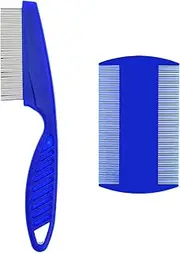 2 Pcs Flea Comb for Cat Dog Flea Lice Tear Stain Remover Pet Combs Fine Tooth Grooming Removal Tool