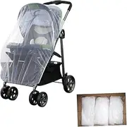 Kisangel Stroller Mosquito Net White Mesh Insect Bug Cover Fits Strollers Buggies Protects from Flying Insects Elasticated for Easy Installation