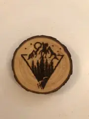 2.5” Hand Burned Pyrography Ornament “Wilderness Triangle”