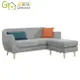 【綠家居】安格利淺灰可拆洗棉麻布小L型沙發椅組合(雙人座＋椅凳)