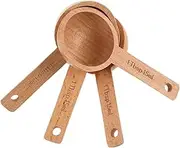 CIYODO Wooden Coffee Spoon Set 4pc Measuring Spoons for Tea Coffee Beans Grounds