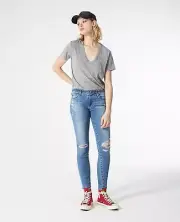 Adriano Goldschmied Legging Ankle in Sea Sprite Destructed Skinny ~ Sz 26R ~ NWT