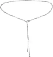 [Ipetboom] Sparkly Adjustable Belt for Weddings Events Everyday Fashion Full Rhinestone Design Comfortable Jewelry