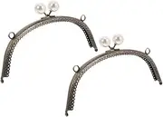 GLSTOY DIY Purse Hardware Pcs Floral Pattern Pearl Clasp Frame for Handbag Handles Bag Making