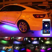 4X Under Car RGB LED Tube Strips Under Glow Body Neon Light Kit Phone Control