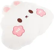 CVUTOVO Cute Rabbit Plush Car Pillow Fluffy Waist Cushion for Women Decorative Car Accessory Soft Stuffed Animal Pillow Cozy Support for All Seasons