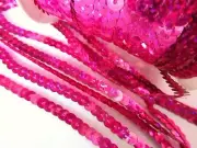 5 yard Single Sequin 3/8" Ribbon/Trim Craft 9mm/Hot Pink Iridescent R118-Fuchsia
