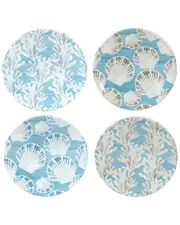 Certified International Beyond The Shore Set of 4 Canape Plates