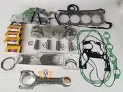 for Isuzu 4JG1-T 4JG1T 4JG1 Overhaul Rebuild Piston kit + Ring + Complete Head Gasket kit + Big Main Small end Bearing + 1 pc Connecting Rod