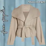 FREE PEOPLE Mina Relaxed Belted Shawl-Collar Open-Front Jacket NWT/XL MSRP $168