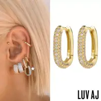 在飛比找博客來優惠-LUV AJ 好萊塢潮牌 金色鎖扣耳環 鑲鑽小圓耳環 PAV
