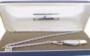 Waldemar Vest Chain Anson Sterling silver rope links with swivel and knife