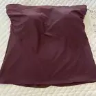 Calia Women's Swim Collection Top Bandeau Tankini Wine NWT Built In Bra XL