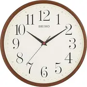 Seiko Clock Wall Clock, Natural Radio, Analog, Dark Brown, Wood Grain Pattern KX222B