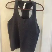 Athleta Momentum Seamless Racerback Tank Top Black Sparkle Size Large