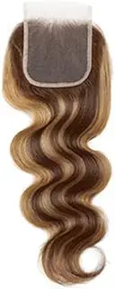 4x4 Lace Closure Wig P4/27 Human Hair(Body,14 inch)