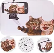 Alipis Long Lasting Cat Pattern Floor Mat Anti-Skid Ground Mat Cartoon Cat Foot Pad Home Door Mat Soft Cushi