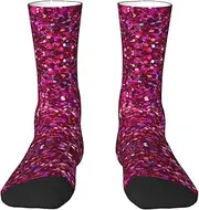 [pvinnk] Glitter Pattern Print Adult Long Thick Socks Unisex Crew Socks For Men Womenfor Workouts Sports Socks