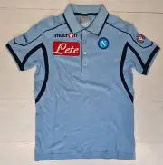 A175 Macron Ssc Napoli Pole Piquet T-Shirt Blue