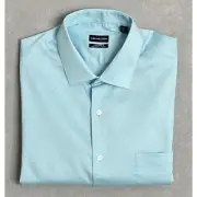 Van Heusen Stain Shield Men's 17-17.5 32/33 Dress Shirt Regular Fit Stretch NEW