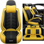 LEJOLI Car Seat Covers Accessories Suitable for Lexus Lexus All Lexus Models EsIs-C Is Ls Rx Nx Gs Ct Gx Lx570 Rx350 Lx Rc Rx3 5 Seater Car Seat Cover Car Accessories Leather Seat, Waterproof, Yellow