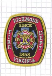 Fire Patch - Richmond Virginia since 1858 - Gold Metalic Border