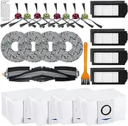 23 Pieces Replacement Accessory Kit for Ecovacs DEEBOT X1 Turbo/Omni, 1 Main Brush, 2 Cleaning Brush, 4 HEPA Vacuum Cleaner Filters, 4 Wipes, 4 Vacuum Bags, 8 Side Brushes (23)