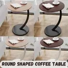 Round Snack Side Table, C Shaped Sofa Side Table, Coffee End Table for Bedroom