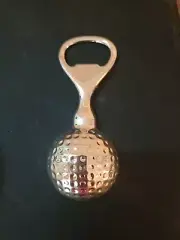 Vintage New Old Stock Silver Plated Golf Ball Bottle Opener