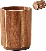 Wooden Spoon Holder, 7.1 Inch Holder for Kitchen Utensils, Large Fork Organizer Cutlery Rack Rotating for Dining Pantry Cabinet Men Women Daily Use Camping Barbecue Picnic Outdoor