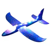 Flye Foam Throwing Glider Airplane LED Aircraft Toy Hand Airplane Model 240882 Blue