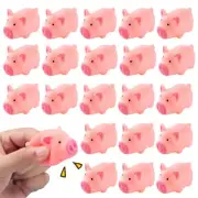 HAKACC Mini Rubber Squishies Pig Bath Toys, Pink Squeaky Baby Bathtub Toys
