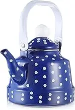 Gatuida Ancient Bell Pot Retro Tea Kettle Infuser – Unique Stove Top Tea Kettle Teapot with Infuser Enamel Teapot Black Kettle Vintage Teapot Enamel Tea Kettle Cold Rolled Steel Plate Blue
