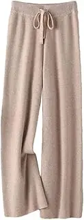 [Generic] Women's Drawstring High Waist Palazzo Pants 100 Percent Solid Wool Pants Stretchy Baggy Avtive Jogger Sweatpants