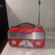 New In Box Coca-Cola Vintage Style Am/FM Mini 6" x 3" Radio Needs Batteries Work