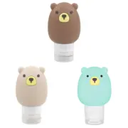 3pcs Silicone Travel Dispenser Bottles Portable Travel Size Storage Containers