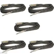 5PACK 10 ft foot 1/4 mono male plug to 3pin XLR female mic microphone cable cord