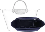 D.DUO Bag Insert Organizer, purse accessories, Suitable For Longchamp long handle tote organizer (Dark Blue, S(short handle)